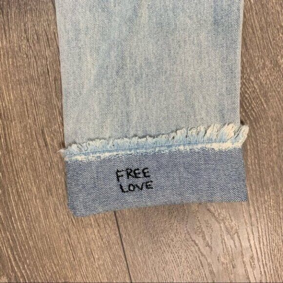 Free People One Teaspoon Awesome Baggie Jeans Straight leg Distressed Light Wash - Picture 8 of 16